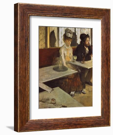 In a Cafe, or the Absinthe, 1875/76-Edgar Degas-Framed Giclee Print