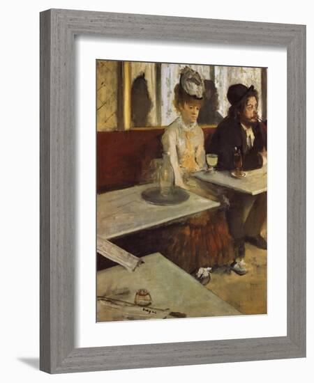 In a Cafe, or the Absinthe, 1875/76-Edgar Degas-Framed Giclee Print