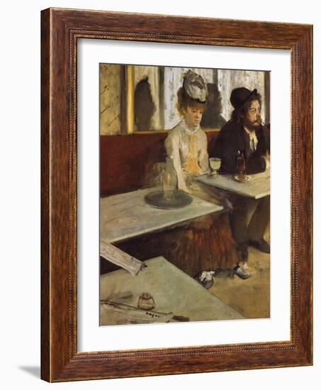 In a Cafe, or the Absinthe, 1875/76-Edgar Degas-Framed Giclee Print