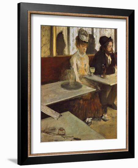 In a Cafe, or the Absinthe, 1875/76-Edgar Degas-Framed Giclee Print