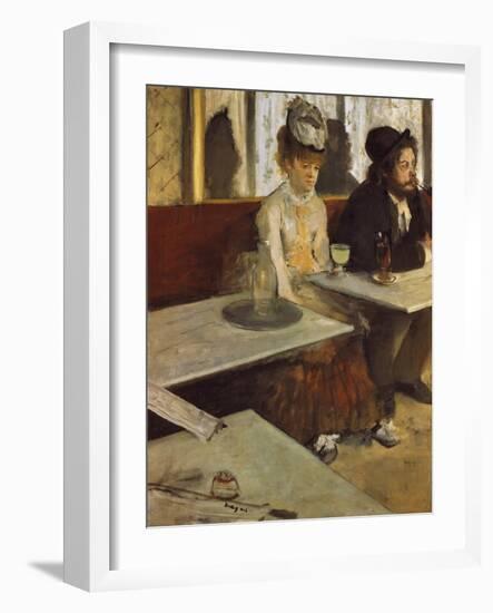 In a Cafe, or the Absinthe, 1875/76-Edgar Degas-Framed Giclee Print