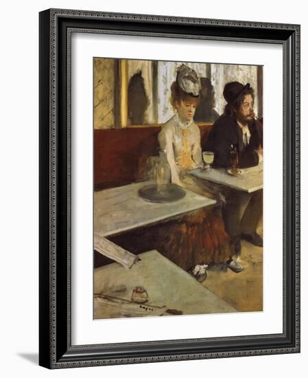 In a Cafe, or the Absinthe, 1875/76-Edgar Degas-Framed Giclee Print