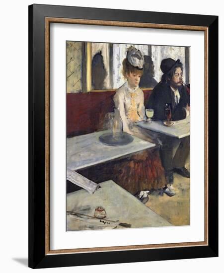 In a Cafe, or the Absinthe, c.1875-76-Edgar Degas-Framed Giclee Print