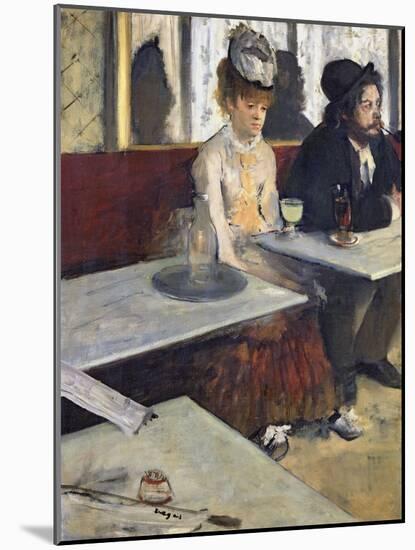 In a Cafe, or the Absinthe, c.1875-76-Edgar Degas-Mounted Giclee Print