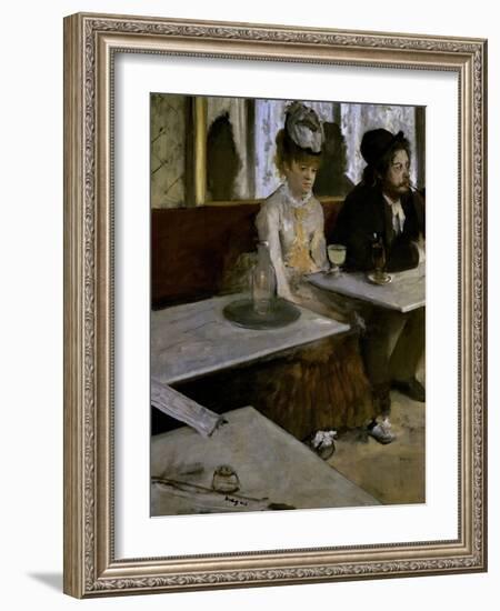 In a Cafe (The Absinthe)-Edgar Degas-Framed Giclee Print