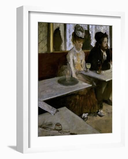 In a Cafe (The Absinthe)-Edgar Degas-Framed Giclee Print