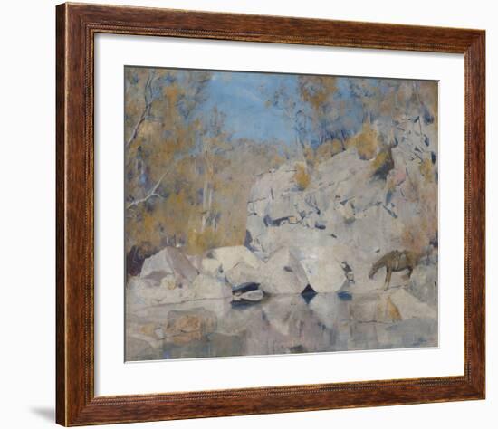 In a corner on the Macintyre (The bushranger)-Tom Roberts-Framed Premium Giclee Print