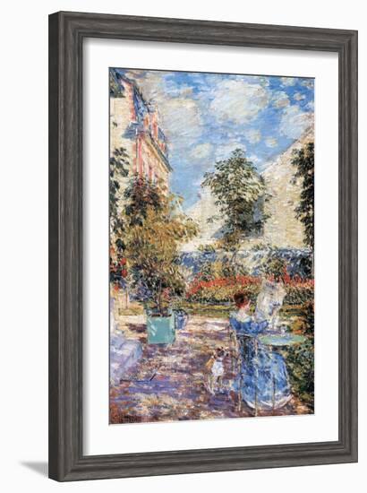 In a French Garden-Childe Hassam-Framed Art Print