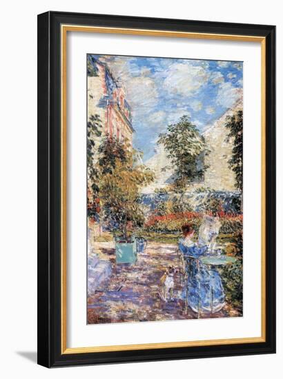 In a French Garden-Childe Hassam-Framed Art Print