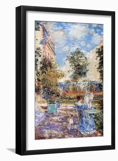 In a French Garden-Childe Hassam-Framed Art Print