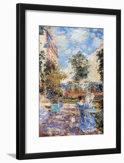 In a French Garden-Childe Hassam-Framed Art Print