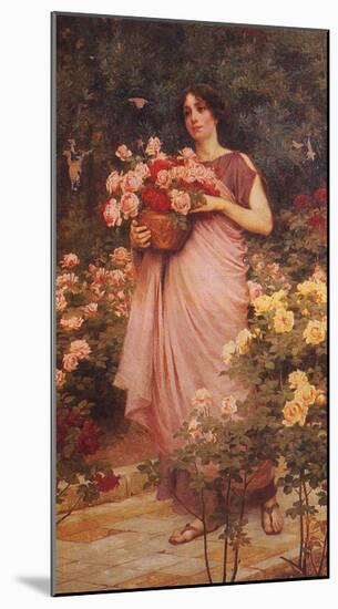 In a Garden of Roses-Ford Madox Brown-Mounted Art Print