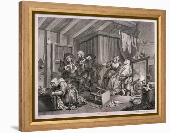 In a High Saliuation at the Point of Death, Plate V of the Harlot's Progress, 1732-William Hogarth-Framed Premier Image Canvas