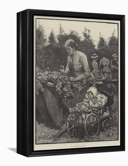 In a Kentish Hop-Garden-Alfred Edward Emslie-Framed Premier Image Canvas