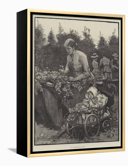 In a Kentish Hop-Garden-Alfred Edward Emslie-Framed Premier Image Canvas
