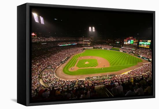 In a night game and a light rain mist, the Florida Marlins beat the 2006 World Series Champion b...-null-Framed Premier Image Canvas