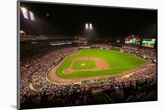 In a night game and a light rain mist, the Florida Marlins beat the 2006 World Series Champion b...-null-Mounted Photographic Print