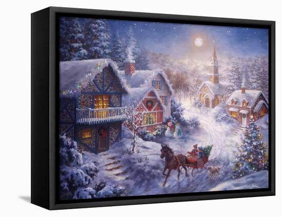 In a One Horse Open Sleigh-Nicky Boehme-Framed Premier Image Canvas