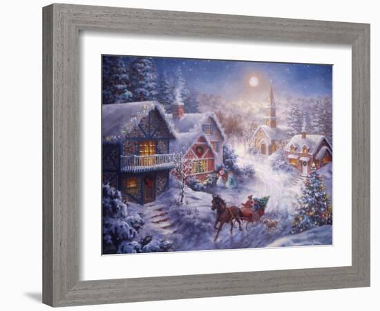 In a One Horse Open Sleigh-Nicky Boehme-Framed Giclee Print