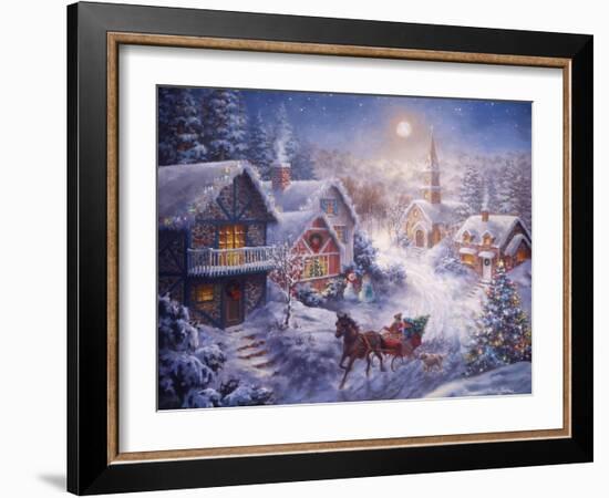 In a One Horse Open Sleigh-Nicky Boehme-Framed Giclee Print