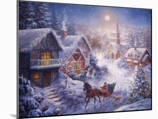 In a One Horse Open Sleigh-Nicky Boehme-Mounted Giclee Print