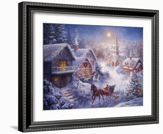 In a One Horse Open Sleigh-Nicky Boehme-Framed Giclee Print