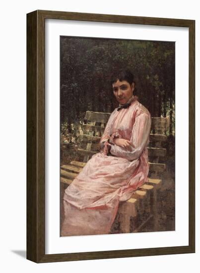 In a Park (Portrait of the Artist's Wife)-Nikolai Alexandrovich Yaroshenko-Framed Giclee Print