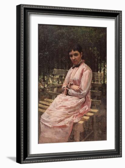 In a Park (Portrait of the Artist's Wife)-Nikolai Alexandrovich Yaroshenko-Framed Giclee Print