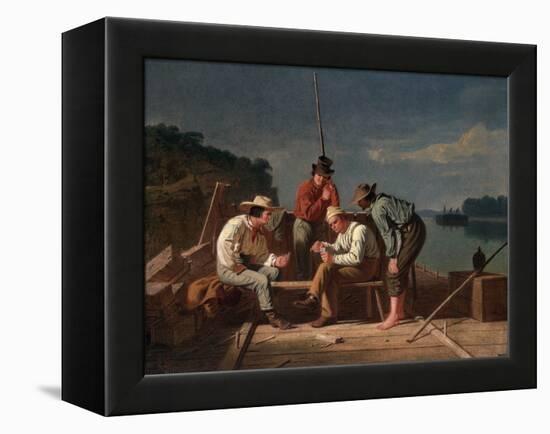 In a Quandary, or Mississippi Raftsmen at Cards, 1851-George Caleb Bingham-Framed Premier Image Canvas