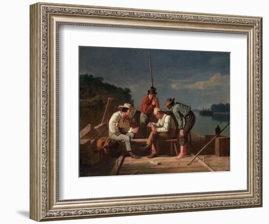 In a Quandary, or Mississippi Raftsmen at Cards, 1851-George Caleb Bingham-Framed Giclee Print