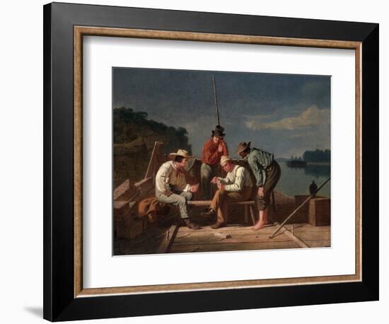 In a Quandary, or Mississippi Raftsmen at Cards, 1851-George Caleb Bingham-Framed Giclee Print