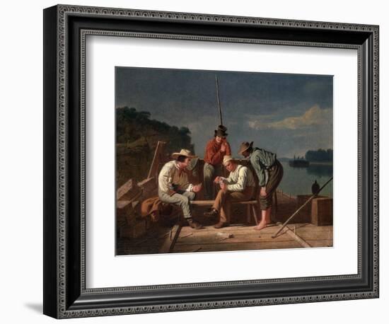 In a Quandary, or Mississippi Raftsmen at Cards, 1851-George Caleb Bingham-Framed Giclee Print