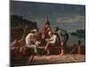 In a Quandary, or Mississippi Raftsmen at Cards, 1851-George Caleb Bingham-Mounted Giclee Print