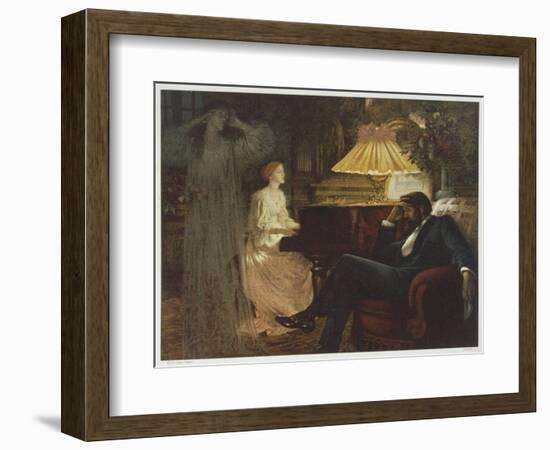 In a Reverie Induced by His Wife Playing the Piano He Hallucinates the Girl He Didn't Marry-Frank Bernard Dicksee-Framed Photographic Print