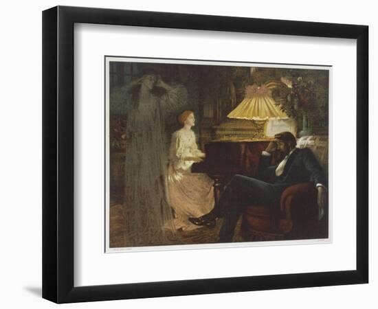In a Reverie Induced by His Wife Playing the Piano He Hallucinates the Girl He Didn't Marry-Frank Bernard Dicksee-Framed Photographic Print