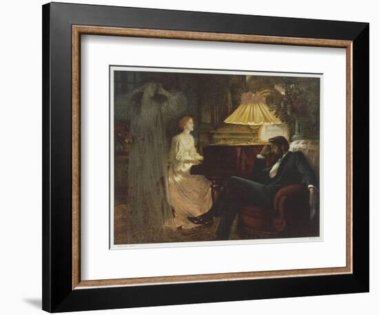 In a Reverie Induced by His Wife Playing the Piano He Hallucinates the Girl He Didn't Marry-Frank Bernard Dicksee-Framed Photographic Print