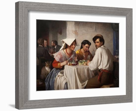 In a Roman Osteria, 1866-Carl Bloch-Framed Premium Giclee Print