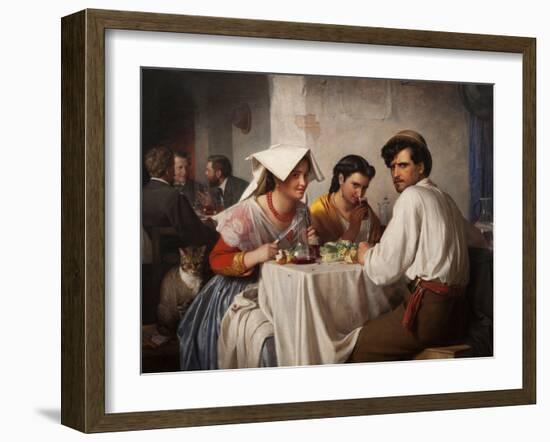 In a Roman Osteria, 1866-Carl Bloch-Framed Giclee Print