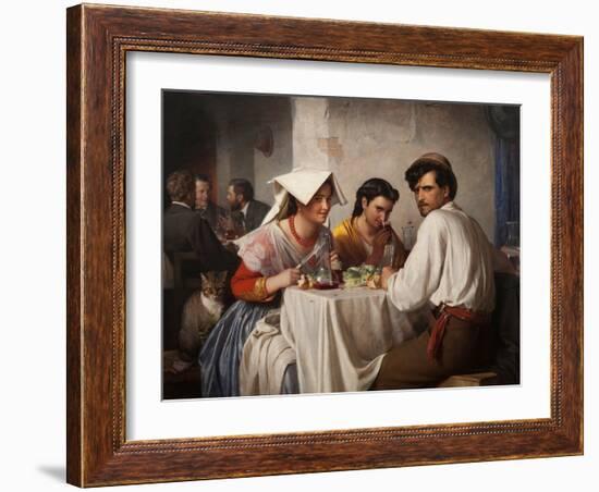 In a Roman Osteria, 1866-Carl Bloch-Framed Giclee Print