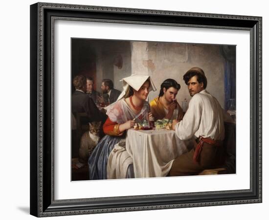 In a Roman Osteria, 1866-Carl Bloch-Framed Giclee Print