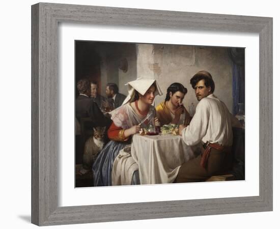 In a Roman Osteria, 1866-Carl Bloch-Framed Giclee Print