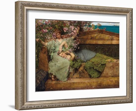 In a Rose Garden-Sir Lawrence Alma-Tadema-Framed Giclee Print