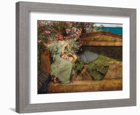 In a Rose Garden-Sir Lawrence Alma-Tadema-Framed Giclee Print