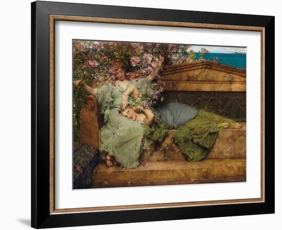 In a Rose Garden-Sir Lawrence Alma-Tadema-Framed Giclee Print