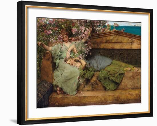 In a Rose Garden-Sir Lawrence Alma-Tadema-Framed Giclee Print