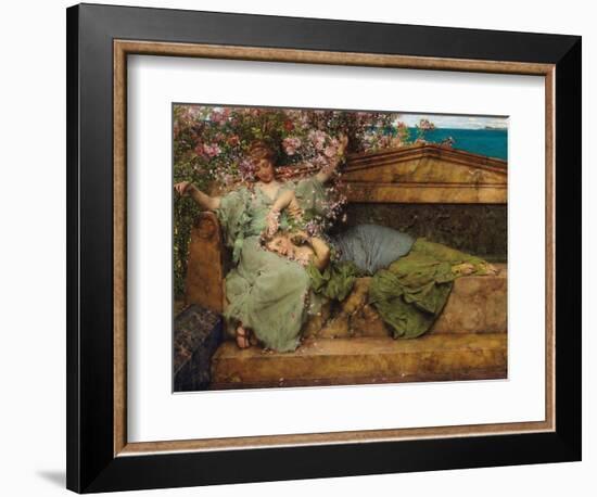 In a Rose Garden-Sir Lawrence Alma-Tadema-Framed Giclee Print