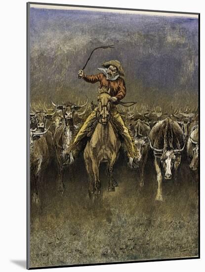 In a Stampede-Frederic Sackrider Remington-Mounted Giclee Print