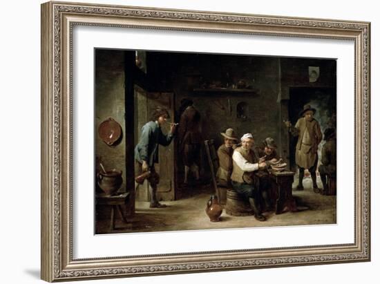 In a Tavern, 1640S-David Teniers the Younger-Framed Giclee Print