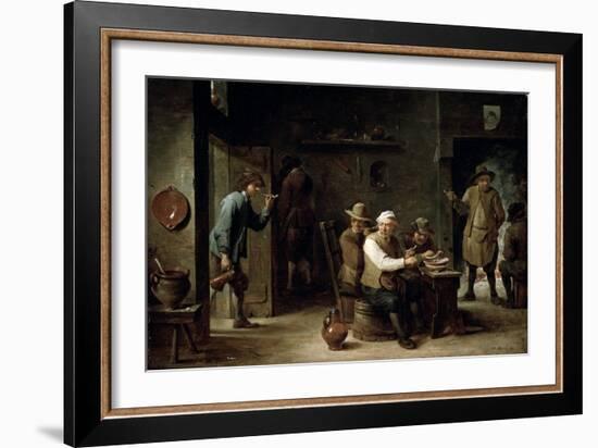 In a Tavern, 1640S-David Teniers the Younger-Framed Giclee Print