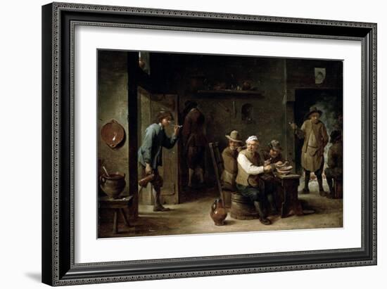 In a Tavern, 1640S-David Teniers the Younger-Framed Giclee Print